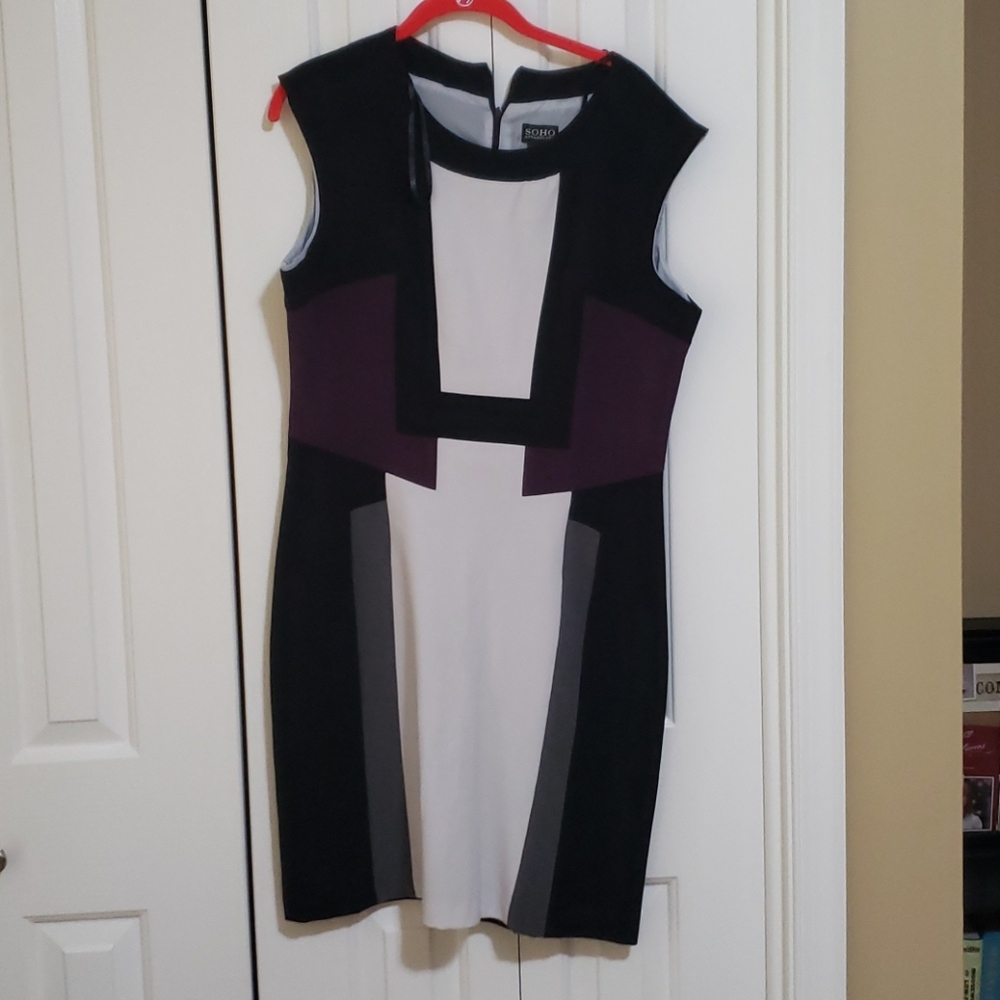 Black white and purple dress